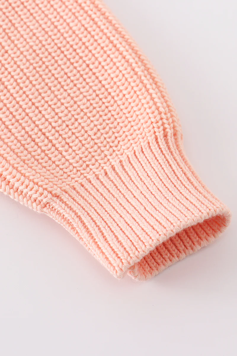 Coral hand-embroidery bunny pullover sweater - Image 5