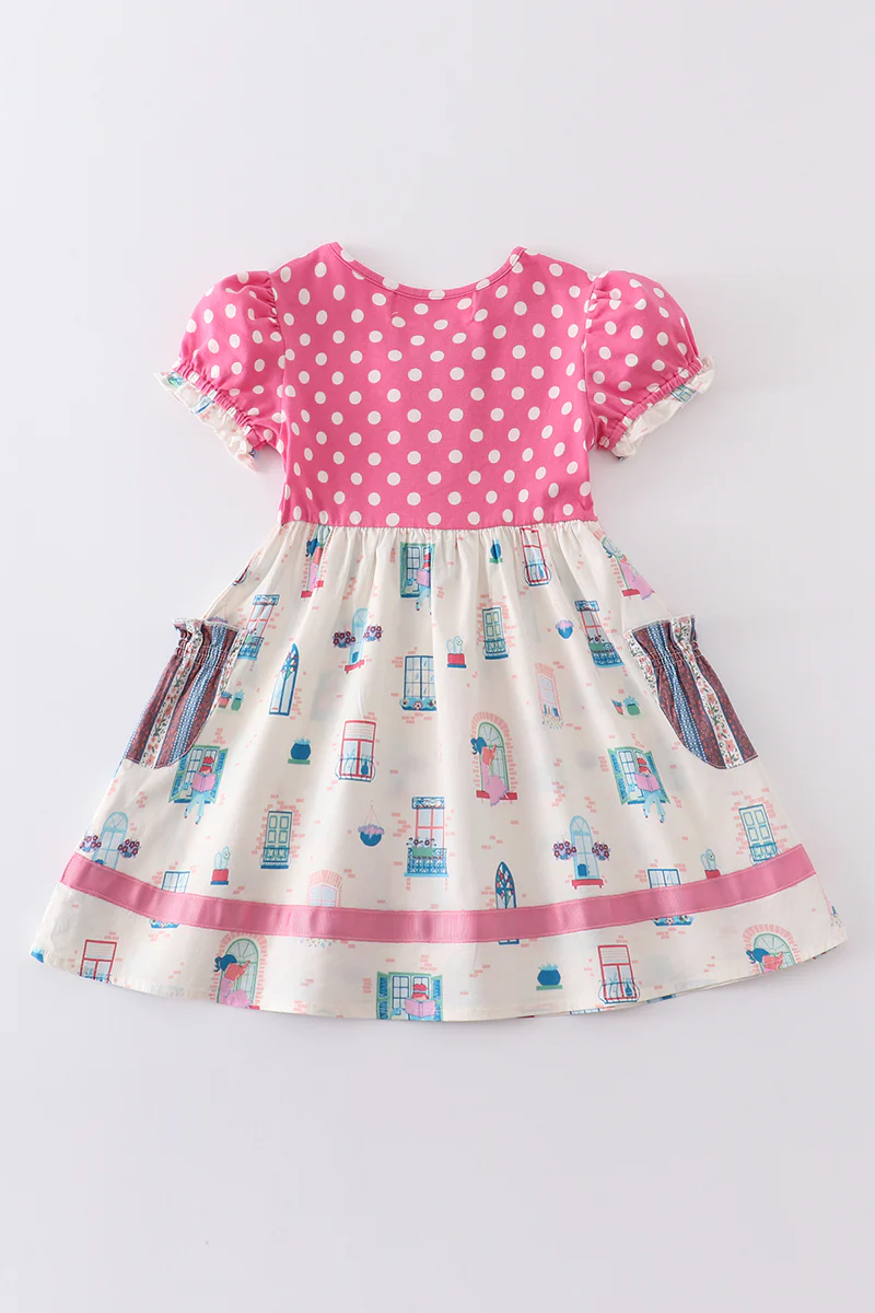 Platinum balcony pink dot dress - Image 10