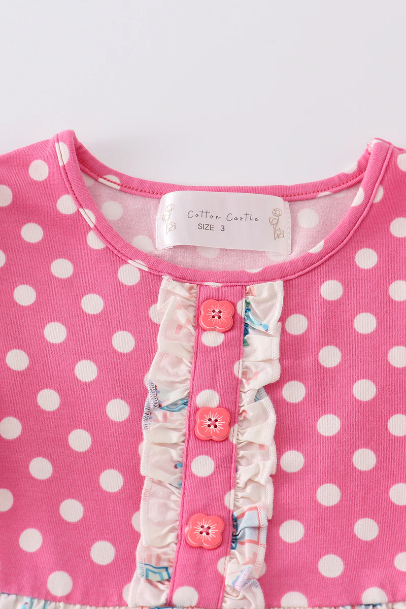 Platinum balcony pink dot dress - Image 6