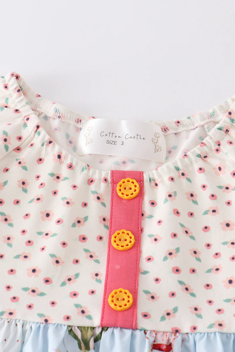 Platinum balloon print floral ruffle girl set - Image 5