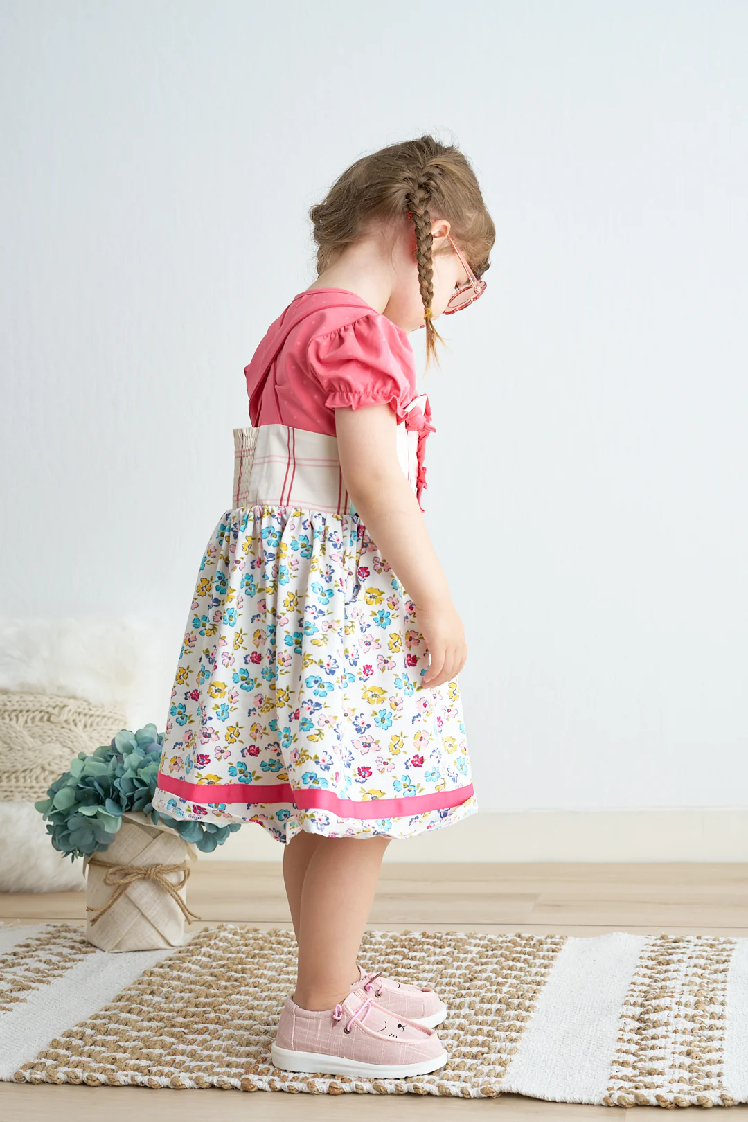 Platinum floral print strap girl dress - Image 5