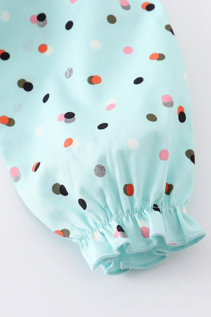 Platinum mint floral print baby girl romper - Image 7