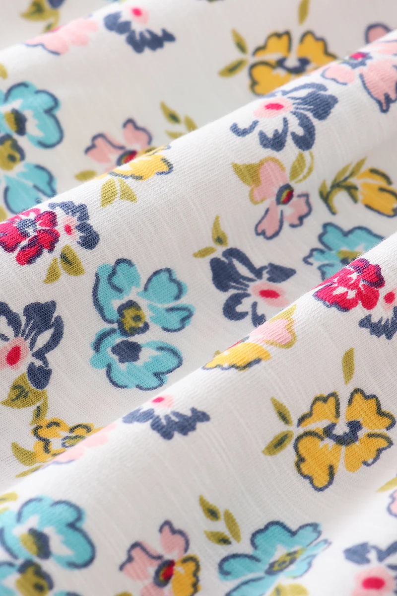 Platinum mint floral print girl dress - Image 8