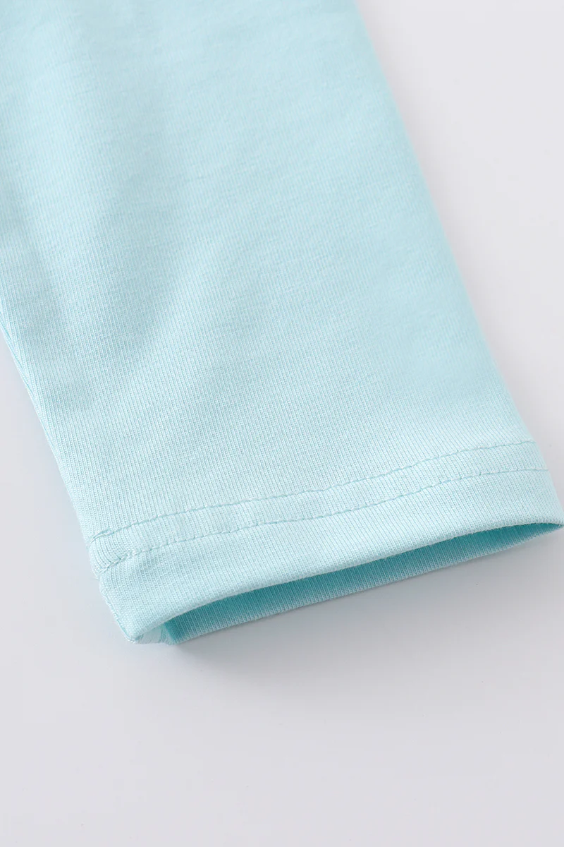 Platinum mint floral print girl dress - Image 9